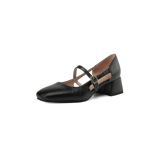 LISYIIZ Damen SS990 Pumps D-Orsay mit Blockabsatz Niedrig Synthetik Schnalle Niedrig Spitze Schwarz - 41 EU LISYIIZ Damen SS990 Pumps D-Orsay mit Blockabsatz Niedrig Synthetik Schnalle Niedrig Spitze Schwarz - 41 EU von LISYIIZ