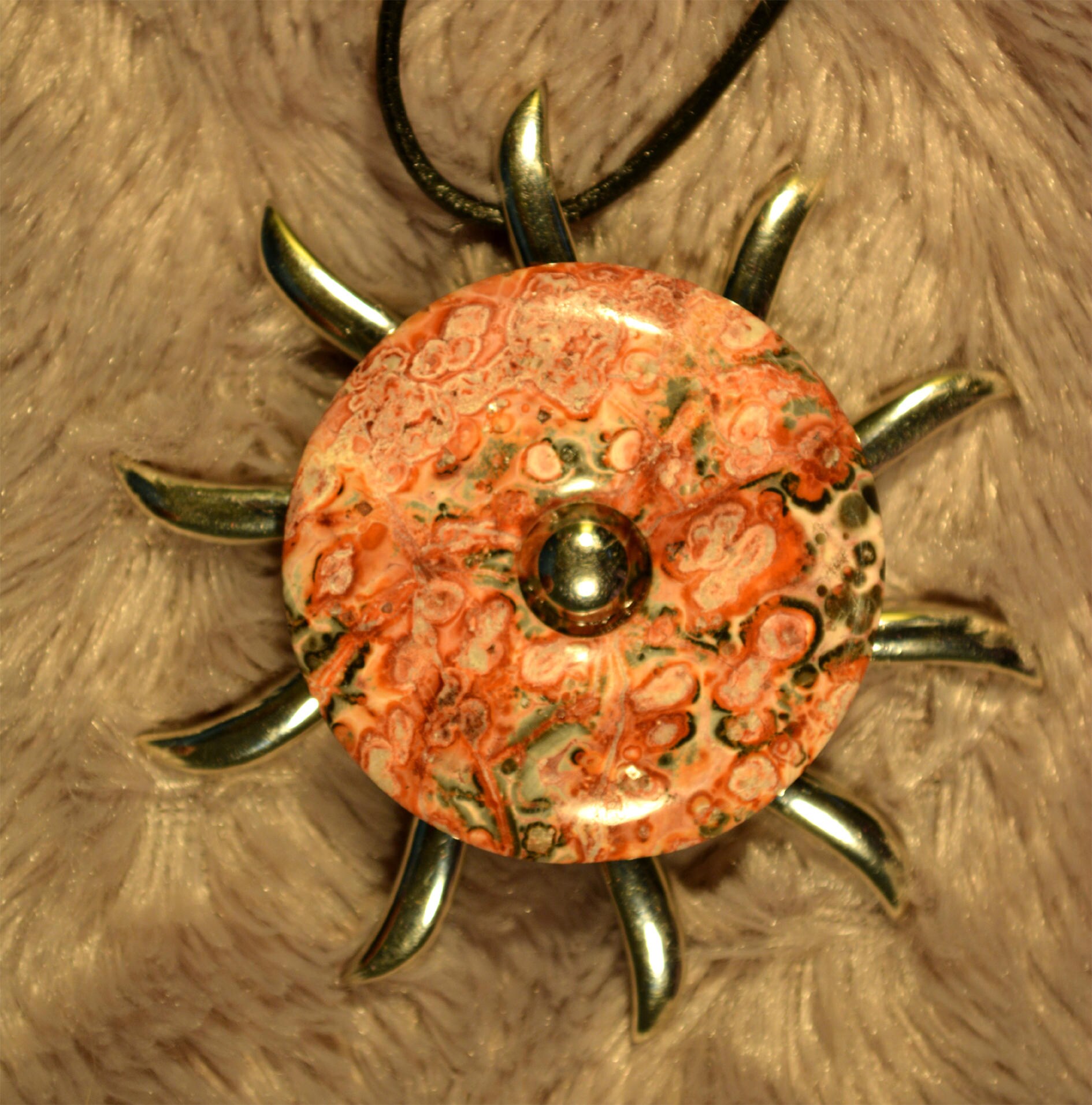 Leopard Jasper Donut Sonnenanhänger N97 Helios von LITHOZENPALEOSCOPE