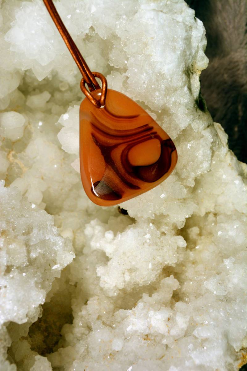 Marmorachat-Anhänger N211 von LITHOZENPALEOSCOPE