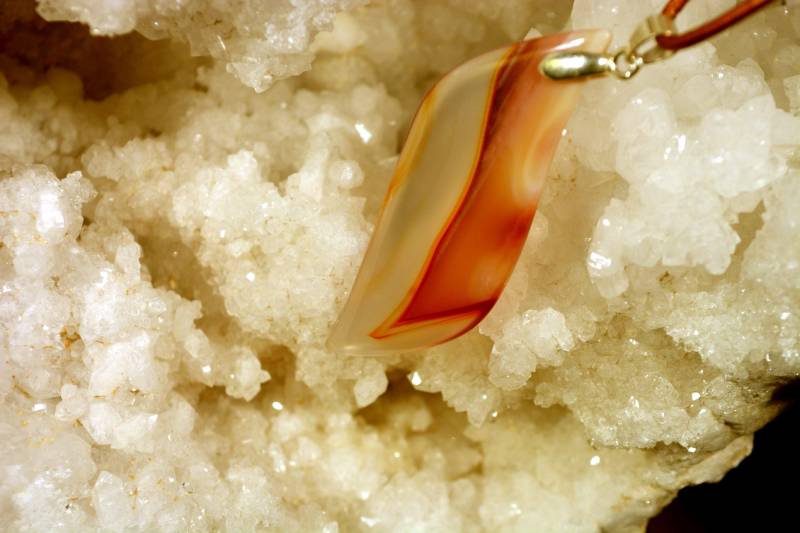 Zoned Achat Weidenblatt Heilung Anhänger N 222 von LITHOZENPALEOSCOPE