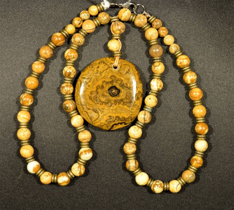 stromatolithen-Halskette Und N75 Isua-Fossilholzperle von PALEOSCOPEPALEOLODGE