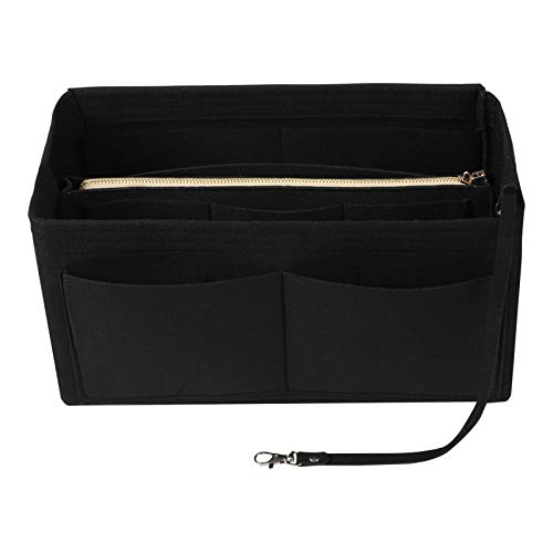LITLANDSTAR Einfarbige Filztasche mit mehreren Fächern, große Kapazität, Make-up-Tasche für Damen, Reisen, großer Make-up-Organizer, Kulturbeutel, Aufbewahrungstasche, Handtasche, Tragetasche, Schwarz LITLANDSTAR Einfarbige Filztasche mit mehreren Fächern, große Kapazität, Make-up-Tasche für Damen, Reisen, großer Make-up-Organizer, Kulturbeutel, Aufbewahrungstasche, Handtasche, Tragetasche, Schwarz von LITLANDSTAR