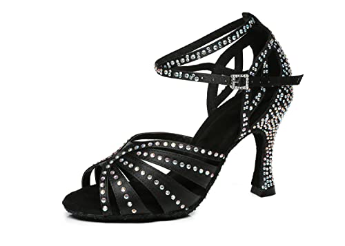 LITNERMIA Damen Cut-Out Mode Studded Strass Ballsaal Latein Tanzschuhe,Schwarz 9cm Absatz,39.5 EU LITNERMIA Damen Cut-Out Mode Studded Strass Ballsaal Latein Tanzschuhe,Schwarz 9cm Absatz,39.5 EU von LITNERMIA