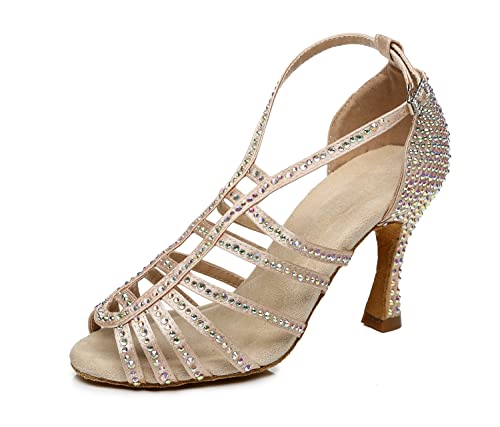 LITNERMIA Damen Cut-Out Sexy Hohe Absätze Strass Ballsaal Lateinische Tanzschuhe,Beige 9cm Absatz,39.5 EU LITNERMIA Damen Cut-Out Sexy Hohe Absätze Strass Ballsaal Lateinische Tanzschuhe,Beige 9cm Absatz,39.5 EU von LITNERMIA