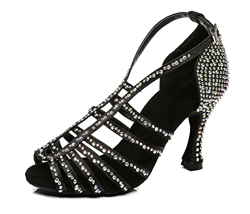 LITNERMIA Damen Cut-Out Sexy Hohe Absätze Strass Ballsaal Lateinische Tanzschuhe,Schwarz 9cm Absatz,34.5 EU LITNERMIA Damen Cut-Out Sexy Hohe Absätze Strass Ballsaal Lateinische Tanzschuhe,Schwarz 9cm Absatz,34.5 EU von LITNERMIA