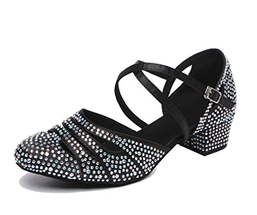 LITNERMIA Damen Geschlossene Zehe Satin Strass Tango Ballsaal Latin Dance Schuhe,Schwarz 3.5cm Absatz,34.5 EU LITNERMIA Damen Geschlossene Zehe Satin Strass Tango Ballsaal Latin Dance Schuhe,Schwarz 3.5cm Absatz,34.5 EU von LITNERMIA