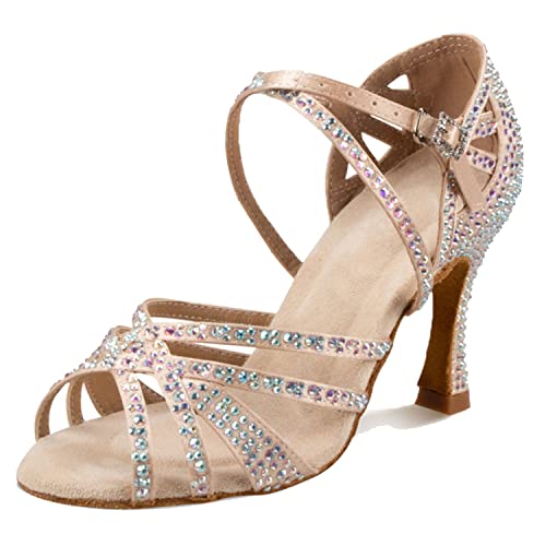 LITNERMIA Damen Hochzeit Party Sandalen Peep Toe Kreuz Riemen Strass Tango Ballsaal Latein Tanzschuhe, Beige A 9cm Absatz,36.5 EU LITNERMIA Damen Hochzeit Party Sandalen Peep Toe Kreuz Riemen Strass Tango Ballsaal Latein Tanzschuhe, Beige A 9cm Absatz,36.5 EU von LITNERMIA