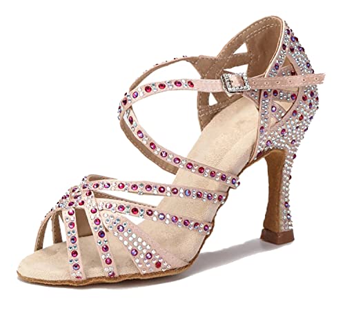 LITNERMIA Damen Hochzeit Party Sandalen Peep Toe Kreuz Riemen Strass Tango Ballsaal Latein Tanzschuhe, Beige B 9cm Absatz,39.5 EU LITNERMIA Damen Hochzeit Party Sandalen Peep Toe Kreuz Riemen Strass Tango Ballsaal Latein Tanzschuhe, Beige B 9cm Absatz,39.5 EU von LITNERMIA