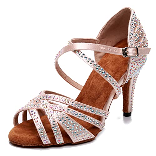 LITNERMIA Damen Hochzeit Party Sandalen Peep Toe Kreuz Riemen Strass Tango Ballsaal Latein Tanzschuhe, LA1204F Beige 8.5cm Absatz,34.5 EU LITNERMIA Damen Hochzeit Party Sandalen Peep Toe Kreuz Riemen Strass Tango Ballsaal Latein Tanzschuhe, LA1204F Beige 8.5cm Absatz,34.5 EU von LITNERMIA
