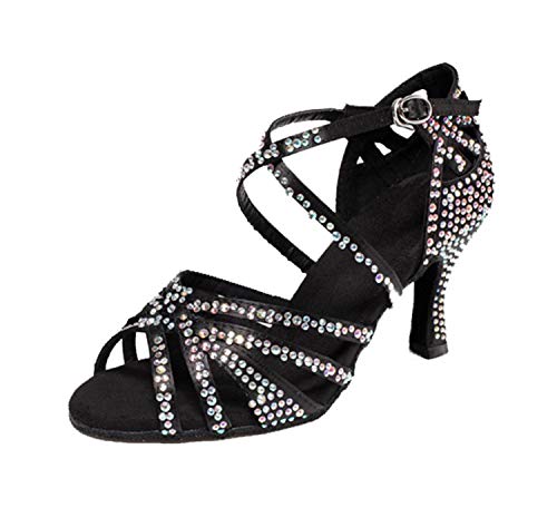 LITNERMIA Damen Hochzeit Party Sandalen Peep Toe Kreuz Riemen Strass Tango Ballsaal Latein Tanzschuhe, Schwarz 7.5cm Absatz,42 EU LITNERMIA Damen Hochzeit Party Sandalen Peep Toe Kreuz Riemen Strass Tango Ballsaal Latein Tanzschuhe, Schwarz 7.5cm Absatz,42 EU von LITNERMIA