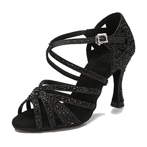 LITNERMIA Damen Hochzeit Party Sandalen Peep Toe Kreuz Riemen Strass Tango Ballsaal Latein Tanzschuhe, Schwarz B 9cm Absatz,36.5 EU LITNERMIA Damen Hochzeit Party Sandalen Peep Toe Kreuz Riemen Strass Tango Ballsaal Latein Tanzschuhe, Schwarz B 9cm Absatz,36.5 EU von LITNERMIA