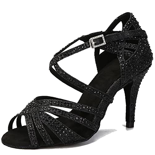 LITNERMIA Damen Hochzeit Party Sandalen Peep Toe Kreuz Riemen Strass Tango Ballsaal Latein Tanzschuhe, Schwarz C 8.5cm Absatz,34.5 EU LITNERMIA Damen Hochzeit Party Sandalen Peep Toe Kreuz Riemen Strass Tango Ballsaal Latein Tanzschuhe, Schwarz C 8.5cm Absatz,34.5 EU von LITNERMIA