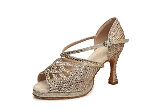 LITNERMIA Damen Peep Toe Cut-Out Glitzernde Strasssteine Ballsaal Modern Tanzschuhe Abschlussball Sandalen,AL458 Champagner 9cm Absatz,34.5 EU LITNERMIA Damen Peep Toe Cut-Out Glitzernde Strasssteine Ballsaal Modern Tanzschuhe Abschlussball Sandalen,AL458 Champagner 9cm Absatz,34.5 EU von LITNERMIA