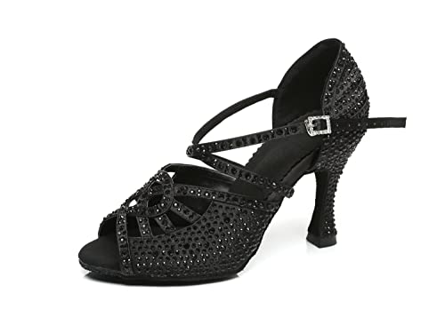LITNERMIA Damen Peep Toe Cut-Out Glitzernde Strasssteine Ballsaal Modern Tanzschuhe Abschlussball Sandalen,AL466 Schwarz 9cm Absatz,34.5 EU LITNERMIA Damen Peep Toe Cut-Out Glitzernde Strasssteine Ballsaal Modern Tanzschuhe Abschlussball Sandalen,AL466 Schwarz 9cm Absatz,34.5 EU von LITNERMIA