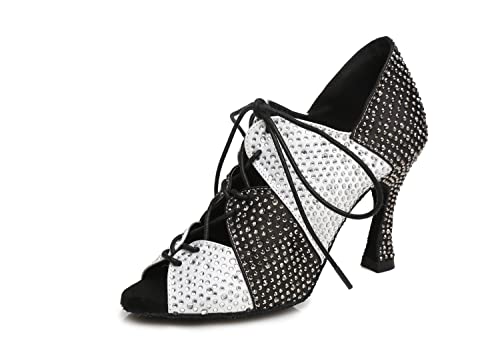 LITNERMIA Damen Schnürschuh Sexy Cut-Out Kristalle Satin Lateinamerikanische Tanzschuhe Social Sandalen,AL461 Schwarz 9cm Absatz,42 EU LITNERMIA Damen Schnürschuh Sexy Cut-Out Kristalle Satin Lateinamerikanische Tanzschuhe Social Sandalen,AL461 Schwarz 9cm Absatz,42 EU von LITNERMIA