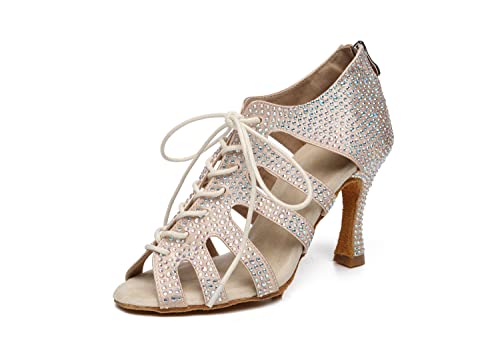 LITNERMIA Damen Schnürschuh Sexy Cut-Out Kristalle Satin Lateinamerikanische Tanzschuhe Social Sandalen,AL486 Beige 9cm Absatz,36.5 EU LITNERMIA Damen Schnürschuh Sexy Cut-Out Kristalle Satin Lateinamerikanische Tanzschuhe Social Sandalen,AL486 Beige 9cm Absatz,36.5 EU von LITNERMIA