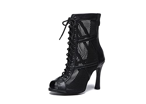 LITNERMIA Damen Schuhe Party Performance Ballsaal Schnürschuhe Mesh Latein Dance Peep Toe Tanzstiefel, Al545 Absatz, 10 cm, Schwarz,40.5 EU LITNERMIA Damen Schuhe Party Performance Ballsaal Schnürschuhe Mesh Latein Dance Peep Toe Tanzstiefel, Al545 Absatz, 10 cm, Schwarz,40.5 EU von LITNERMIA