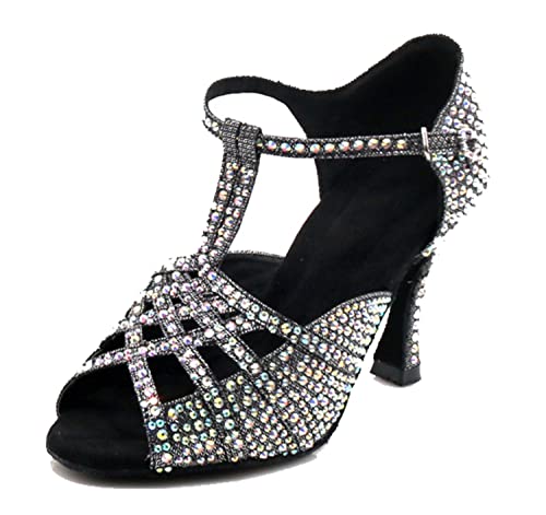 LITNERMIA Damen T-Strap Peep Toe Strass Ballsaal Lateinamerikanische Tanzschuhe Hochzeit Party Sandalen,B Schwarz 9cm Absatz,36.5 EU LITNERMIA Damen T-Strap Peep Toe Strass Ballsaal Lateinamerikanische Tanzschuhe Hochzeit Party Sandalen,B Schwarz 9cm Absatz,36.5 EU von LITNERMIA