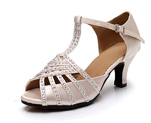 LITNERMIA Damen T-Strap Peep Toe Strass Ballsaal Lateinamerikanische Tanzschuhe Hochzeit Party Sandalen,C Beige 6cm Absatz,36.5 EU LITNERMIA Damen T-Strap Peep Toe Strass Ballsaal Lateinamerikanische Tanzschuhe Hochzeit Party Sandalen,C Beige 6cm Absatz,36.5 EU von LITNERMIA