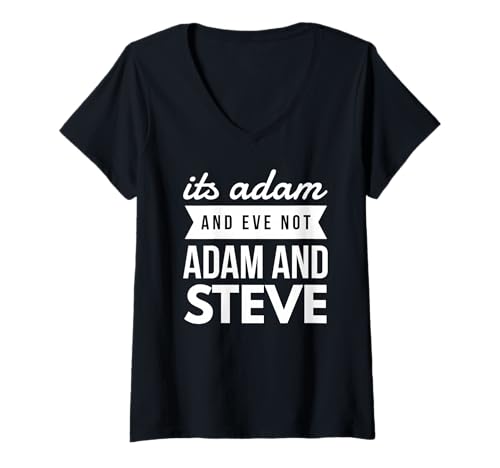 Damen Es sind Adam und Eva, Nicht Adam und Steve Funny T-Shirt mit V-Ausschnitt Damen Es sind Adam und Eva, Nicht Adam und Steve Funny T-Shirt mit V-Ausschnitt von LITSHOGEN