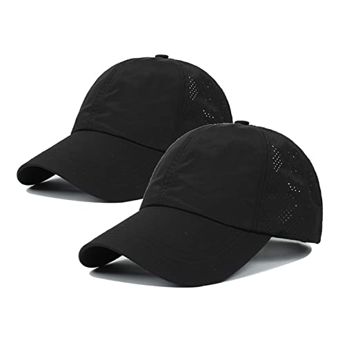 Baseballkappe für Männer und Frauen, Herren Athletic Baseball Fitted Cap Classic Adjustable Plain Hat Quick Dry Trucker Hüte, Qd-b-schwarz, Einheitsgröße Baseballkappe für Männer und Frauen, Herren Athletic Baseball Fitted Cap Classic Adjustable Plain Hat Quick Dry Trucker Hüte, Qd-b-schwarz, Einheitsgröße von LITSSIN