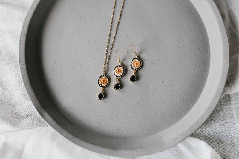 Schmuckset „Good Mood" Bestehend Aus Kette Und Ohrringen/Mosaik Modeschmuck Spanisch Boho Sommerschmuck Schmuckset „Good Mood" Bestehend Aus Kette Und Ohrringen/Mosaik Modeschmuck Spanisch Boho Sommerschmuck von LITSYjewelry