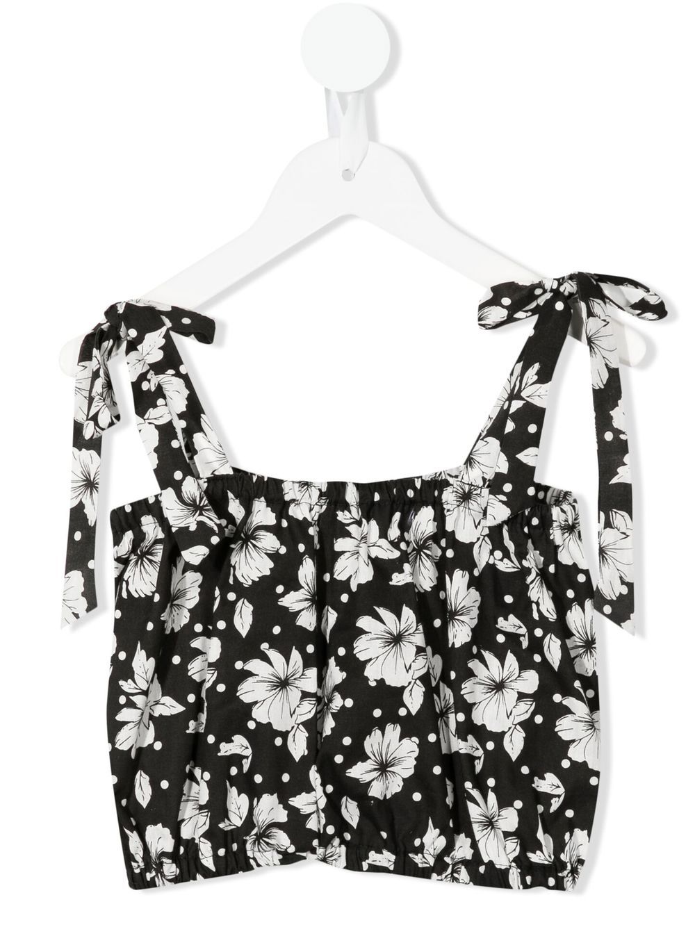 Little Bambah Gerüschtes Top mit Blumen-Print - Schwarz von Little Bambah