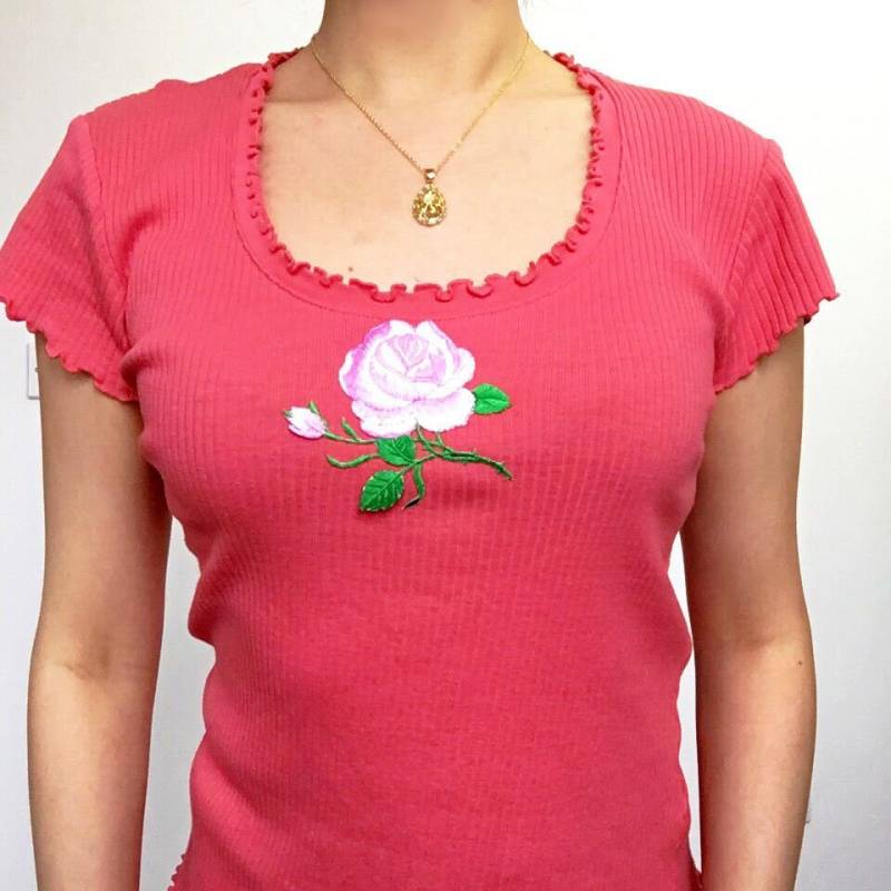 90S 00 Y2K Niedliche Kawaii Rosy Rote Koralle Rose Top von LITTLEDREAMERUK
