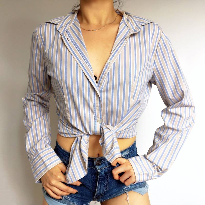 Vintage Maßgeschneiderte Streifen Slim Shirt Top von LITTLEDREAMERUK