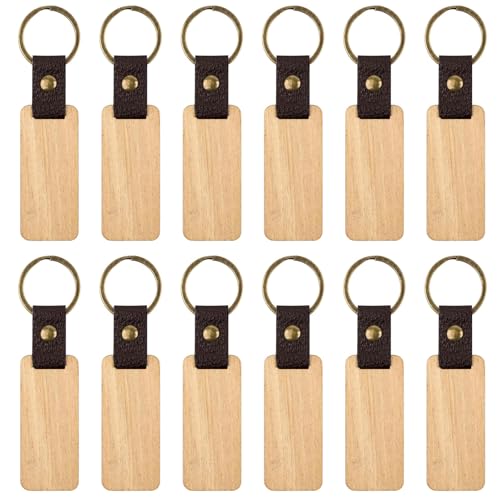 12 Stück Schlüsselanhänger Holz Rohling, DIY Schlüsselanhänger Rohlinge Basteln Rechteckig mit Ring für Malerei, Bastein Dekorieren, DIY, Geschenke 12 Stück Schlüsselanhänger Holz Rohling, DIY Schlüsselanhänger Rohlinge Basteln Rechteckig mit Ring für Malerei, Bastein Dekorieren, DIY, Geschenke von LITZEE