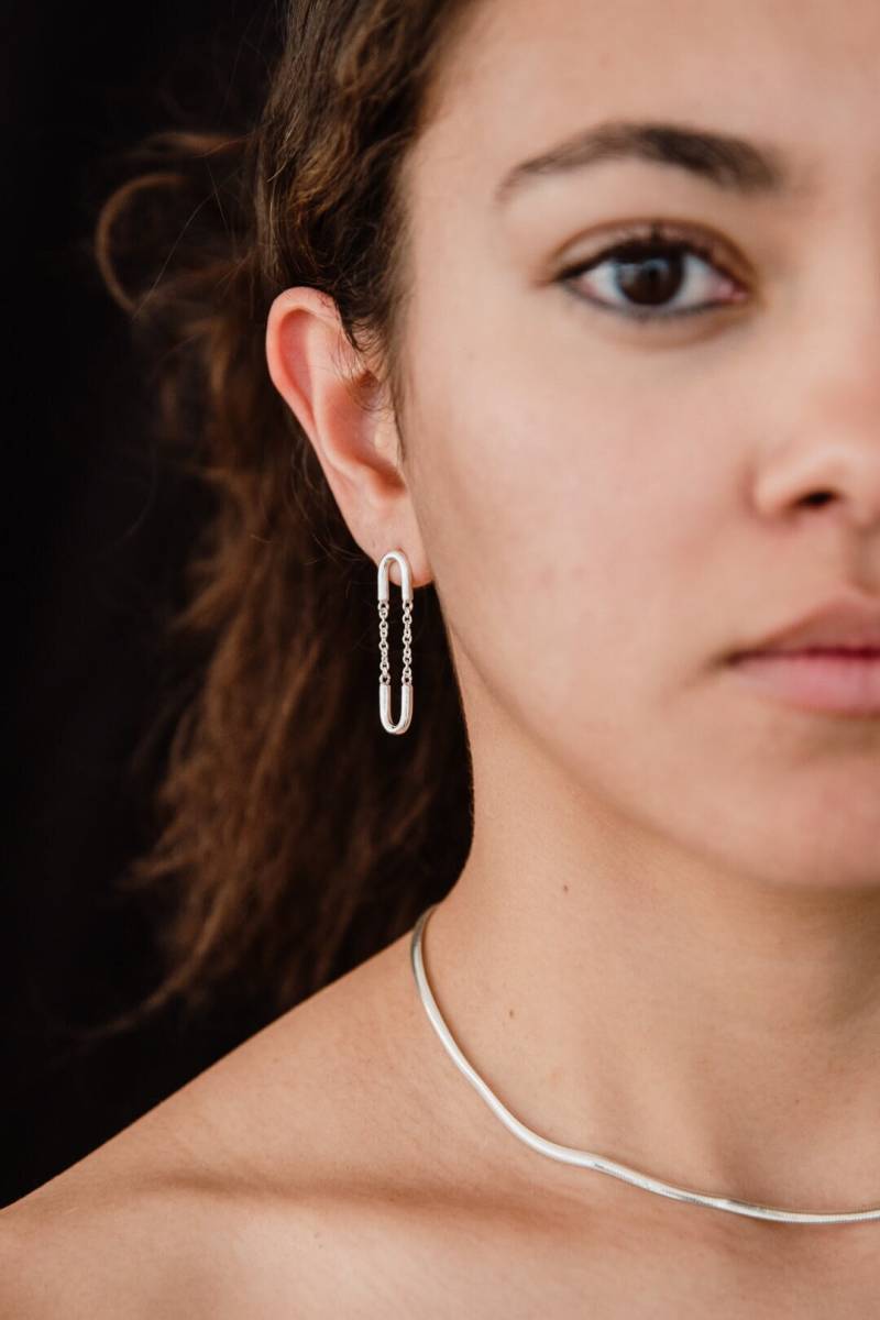 Baumeln Kette Ohrringe/Silber Hängende Gliederkette Baumelnde Ketten U Baumeln Kette Ohrringe/Silber Hängende Gliederkette Baumelnde Ketten U von LITjewelryShop