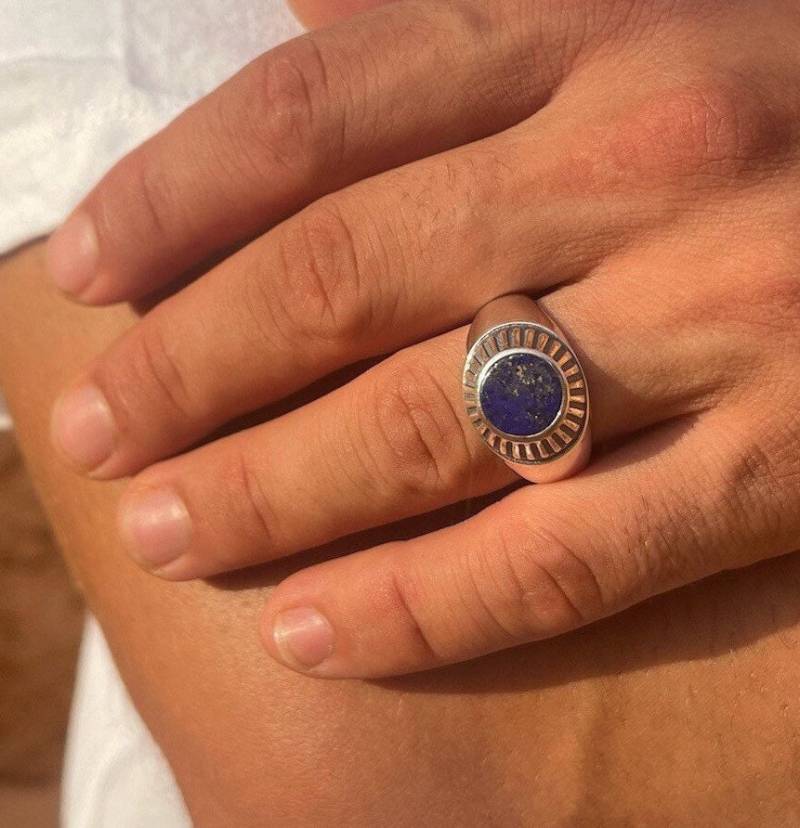 Blauer Lapis Lazuli Ring Siegelring/Herrenring Blauer Lapis Lazuli Ring Siegelring/Herrenring von LITjewelryShop