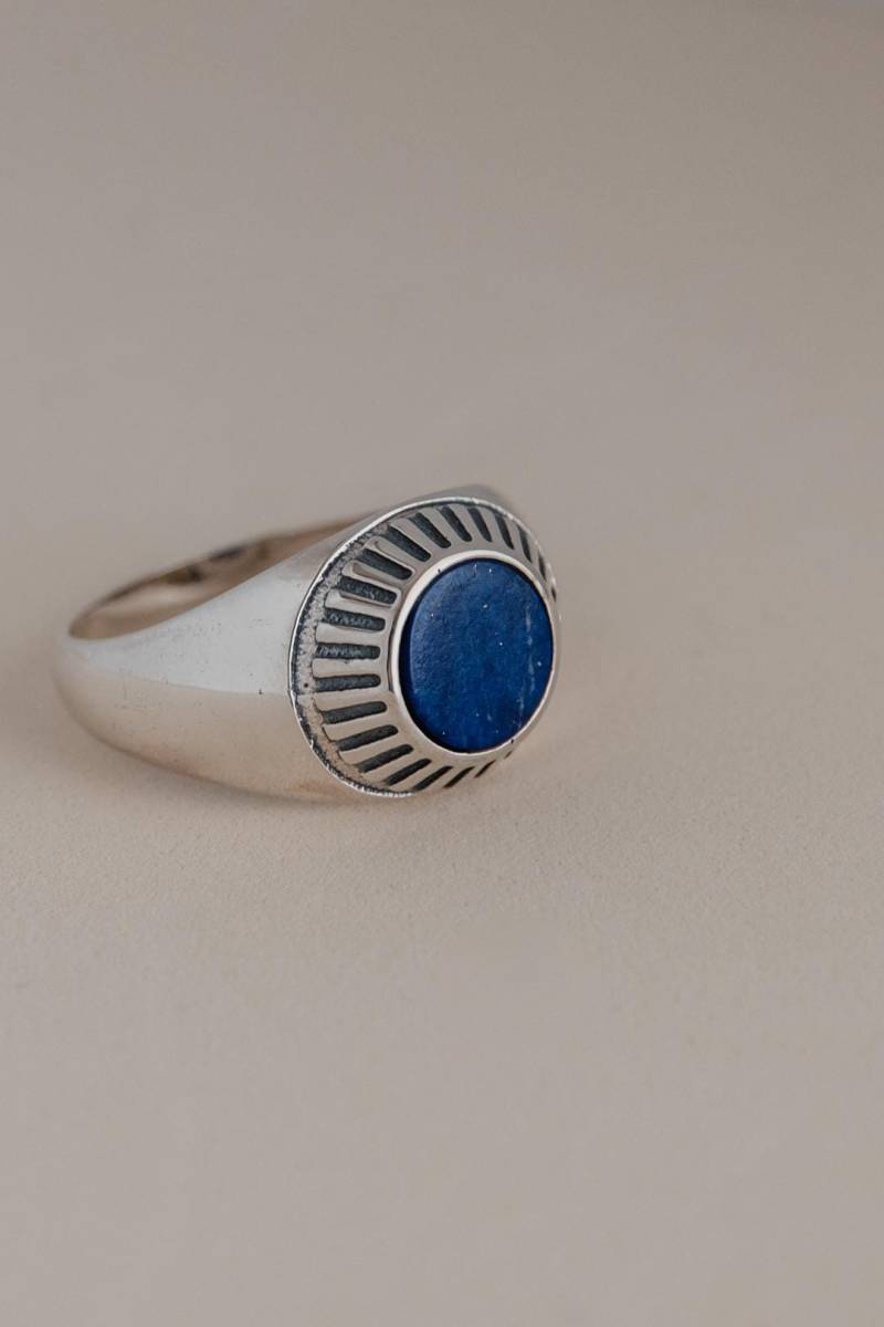 Lapis Lazuli Siegelring/Runde Ring Herrenring Herrenringe Männer Herren Silber Lapis Lazuli Siegelring/Runde Ring Herrenring Herrenringe Männer Herren Silber von LITjewelryShop