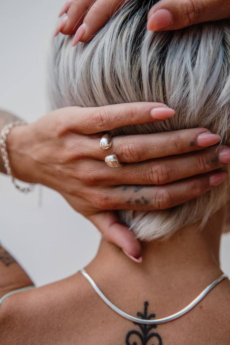 Offene Ringe Silber/Für Frauen Silberringe Manschette Silberring Doppelkugelringe Kugelringe von LITjewelryShop