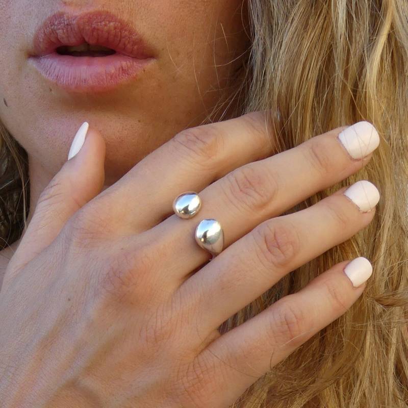 Offener Ring/Offene Ringe Für Frauen Aus Silber Manschettenring Kugelring Silberring von LITjewelryShop