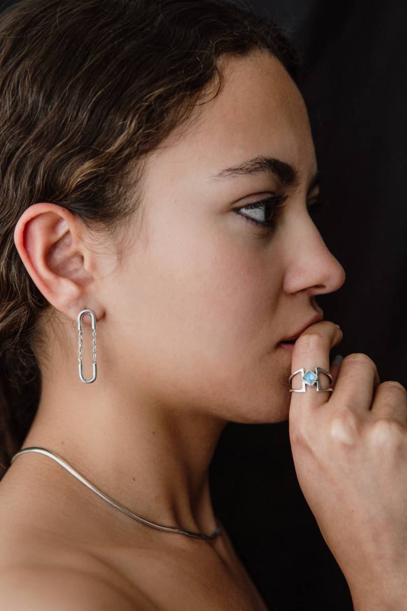 U Baumeln Ohrringe/Ketten Ohrstecker Silber Ohrring Tropfen Kette Doppel von LITjewelryShop