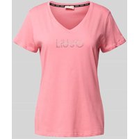 LIU JO SPORT Shaped Fit T-Shirt aus Baumwoll-Jersey in Pink, Größe L von LIU JO SPORT