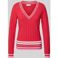 LIU JO SPORT Strickpullover mit V-Ausschnitt in Rot, Größe S von LIU JO SPORT