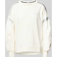 LIU JO SPORT Sweatshirt mit Strasssteinbesatz in Offwhite, Größe S von LIU JO SPORT