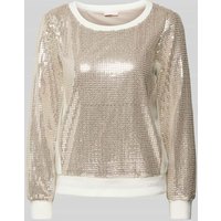 LIU JO SPORT Sweatshirt mit gerippten Abschlüssen in Ecru, Größe XXL von LIU JO SPORT