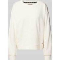 LIU JO SPORT Sweatshirt mit gerippten Abschlüssen in Offwhite, Größe M von LIU JO SPORT