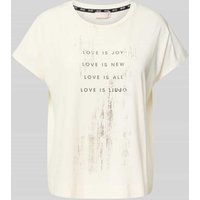 LIU JO SPORT T-Shirt mit Label-Print in Offwhite, Größe S von LIU JO SPORT