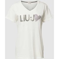 LIU JO SPORT T-Shirt mit Label-Print in Weiss, Größe XS von LIU JO SPORT