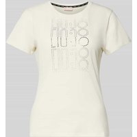 LIU JO SPORT T-Shirt mit Strasssteinbesatz in Black, Größe M von LIU JO SPORT