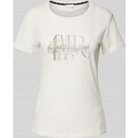LIU JO SPORT T-Shirt mit Strasssteinbesatz in Offwhite, Größe L von LIU JO SPORT