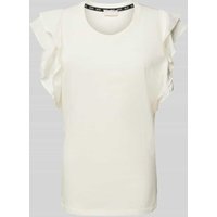 LIU JO SPORT T-Shirt mit Volants in Offwhite, Größe M LIU JO SPORT T-Shirt mit Volants in Offwhite, Größe M von LIU JO SPORT