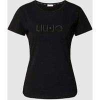 LIU JO SPORT T-Shirt mit Ziersteinbesatz in Black, Größe L von LIU JO SPORT