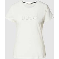 LIU JO SPORT T-Shirt mit Ziersteinbesatz in Weiss, Größe S von LIU JO SPORT