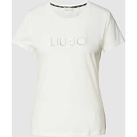 LIU JO SPORT T-Shirt mit Ziersteinbesatz in Weiss, Größe XL von LIU JO SPORT