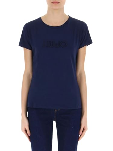 LIU JO SPORT T-Shirt und Poloshirt Damen TA4136JS003 N9157 Blau, Kleid Blue/Embroide, X-Large von Liu Jo